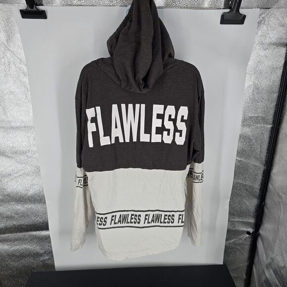On Fire Shirt Womens 2X Gray White Hooded Long Sleeve Flawless Woke Up Like - Picture 5 of 6